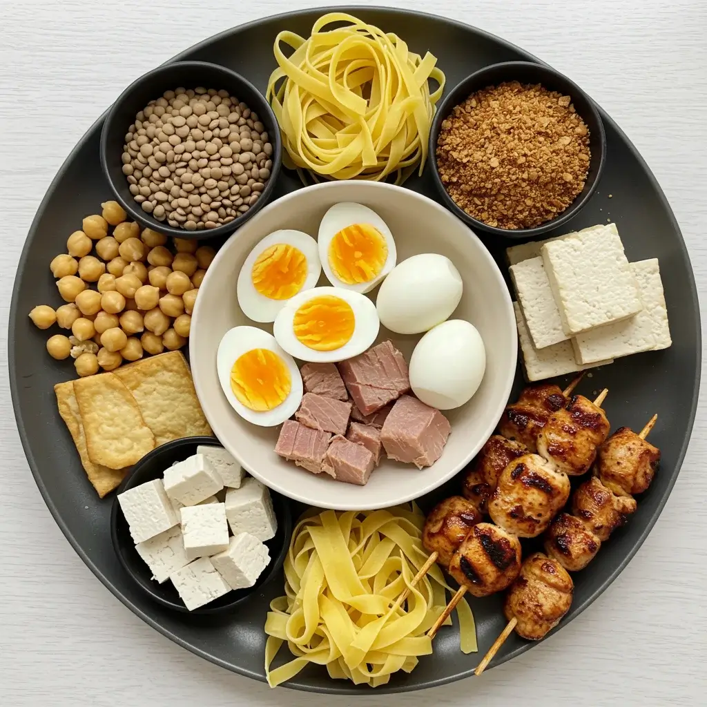 High-Protein Food Ingredients Plate